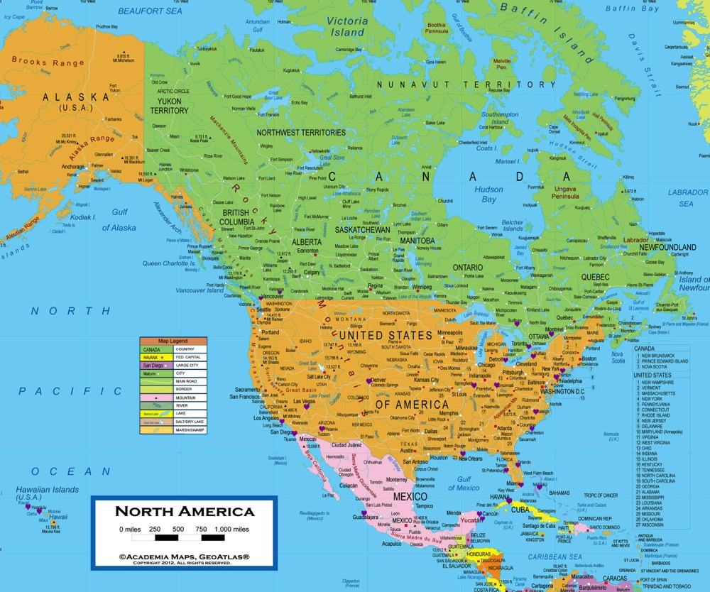 my-travel-map-North-America - World Traveled Family : World ...