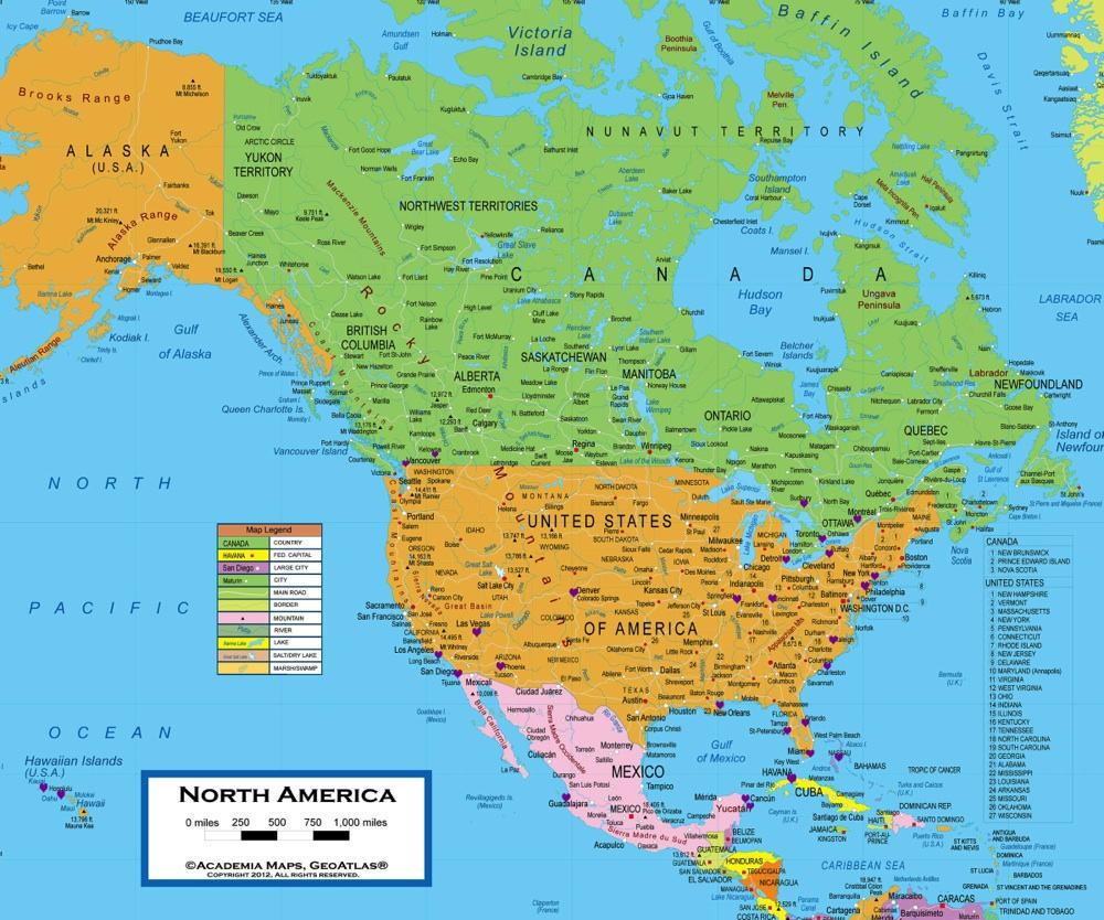 Tourist Map Of North America - United States Map