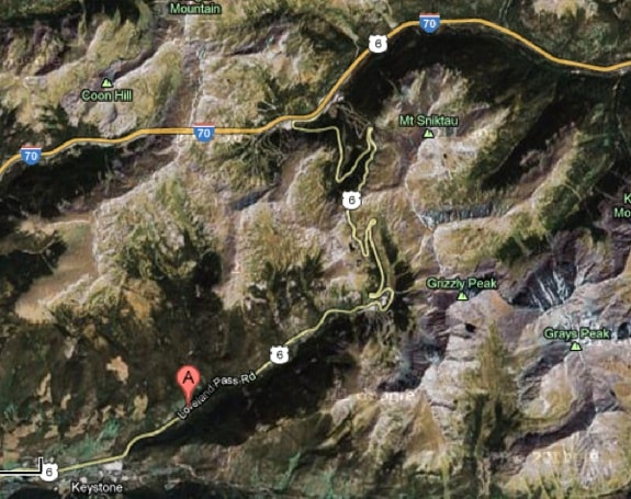 google map - Loveland Pass Colorado