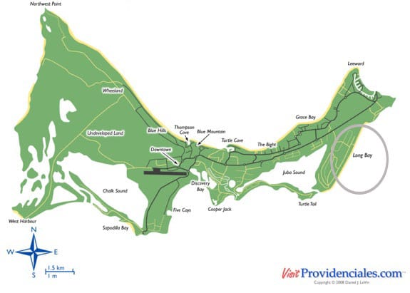 Map of Providenciales, Turks and Caicos Islands copy