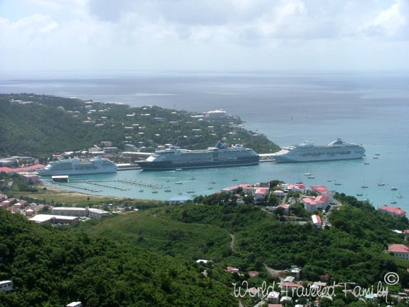 Cruise Ships lined up in ST. Thomas USVI