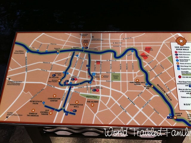 Map of San Antonio Riverwalk