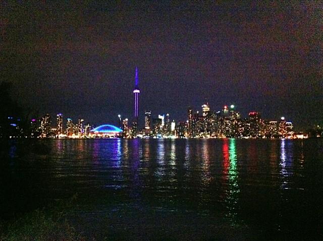 view of the city from the island