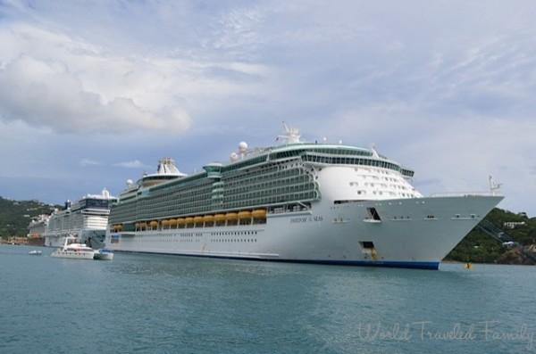 St. Thomas Kon Tiki Boat Tour - view of Freedom of the Seas