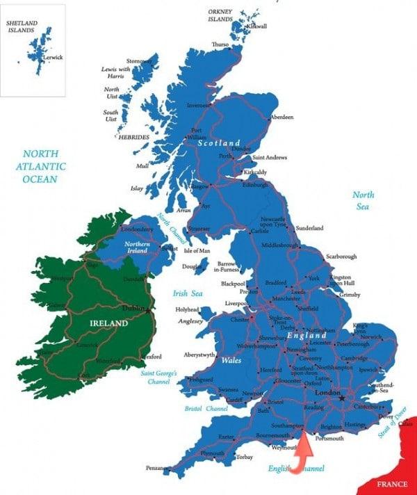 map of the UK