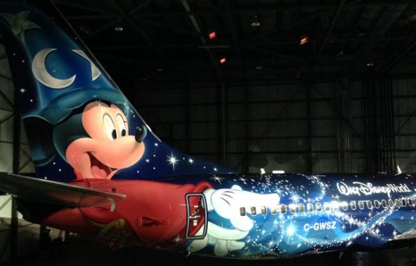 WestJet's Magic Plane with Mickey Mouse