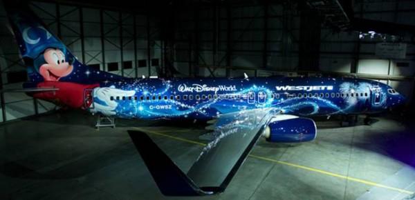 WestJet's Magic Plane with Mickey Mouse