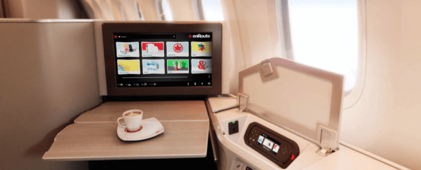Air Canada 787 Dreamliner Business class flat screen tv