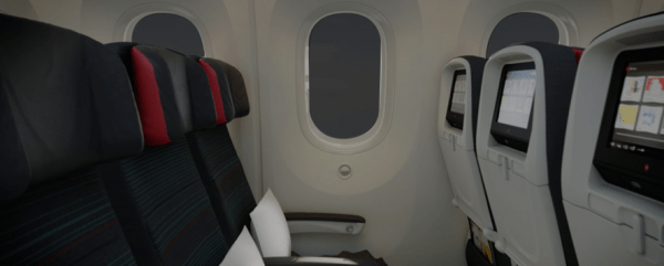 Air Canada 787 Dreamliner larger cabin windows