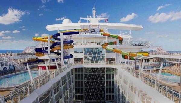 Harmony of the Seas water slides Supercell, Typhoon and Cyclone
