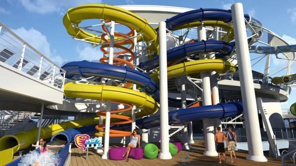 Harmony of the Seas water slides Supercell, Typhoon and Cyclone