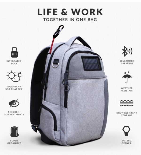 Lifepack - Solar Powered & Anti-Theft Backpack