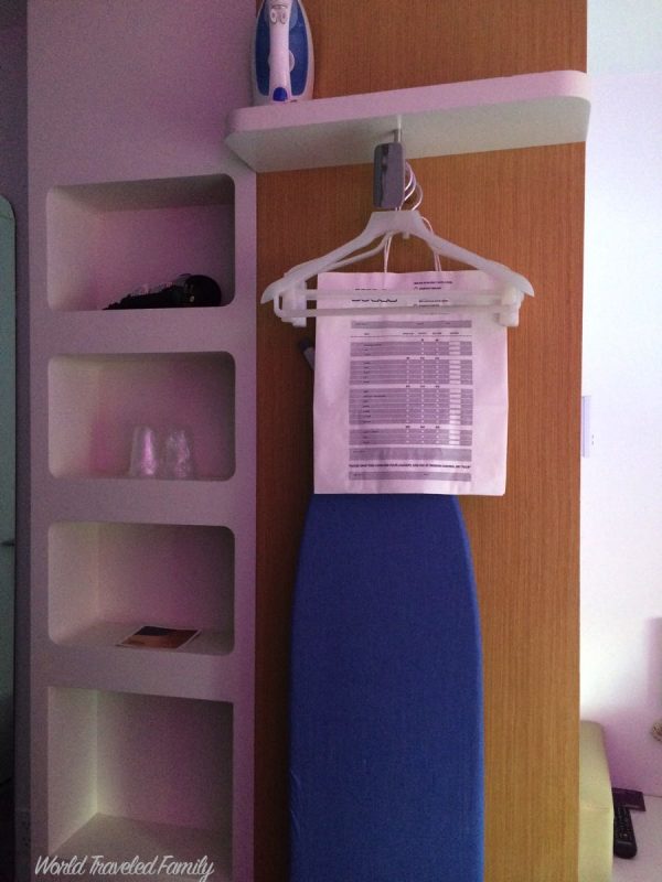 Yotel NYC Cabin Review - ironing board