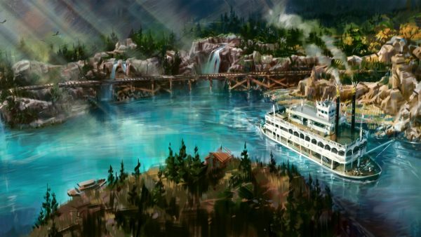 disneyland railroad rivers of america opening