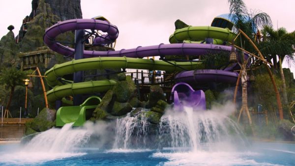 Universal Orlando's new South Pacific themed water park Volcano Bay - Ohyah and Ohno Drop Slides