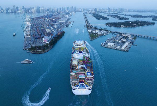Royal Caribbean International’s highly anticipated Icon of the Seas arrived in Miami for the first time ahead of its official debut on Jan. 27.