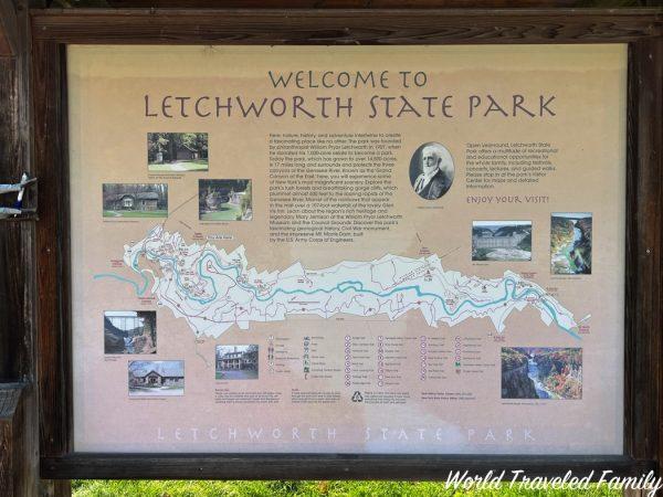 Letchworth State Park welcome sign