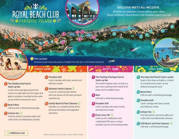 Royal Caribbean’s Royal Beach Club Paradise Island map