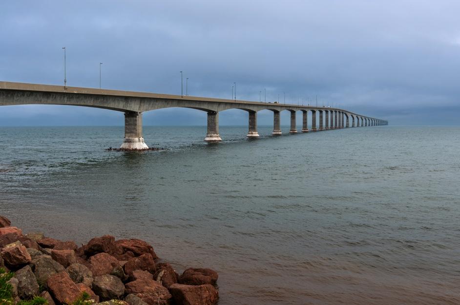 West side of the Confederation Bridge connecting New Brunswick and Prince Edward Island